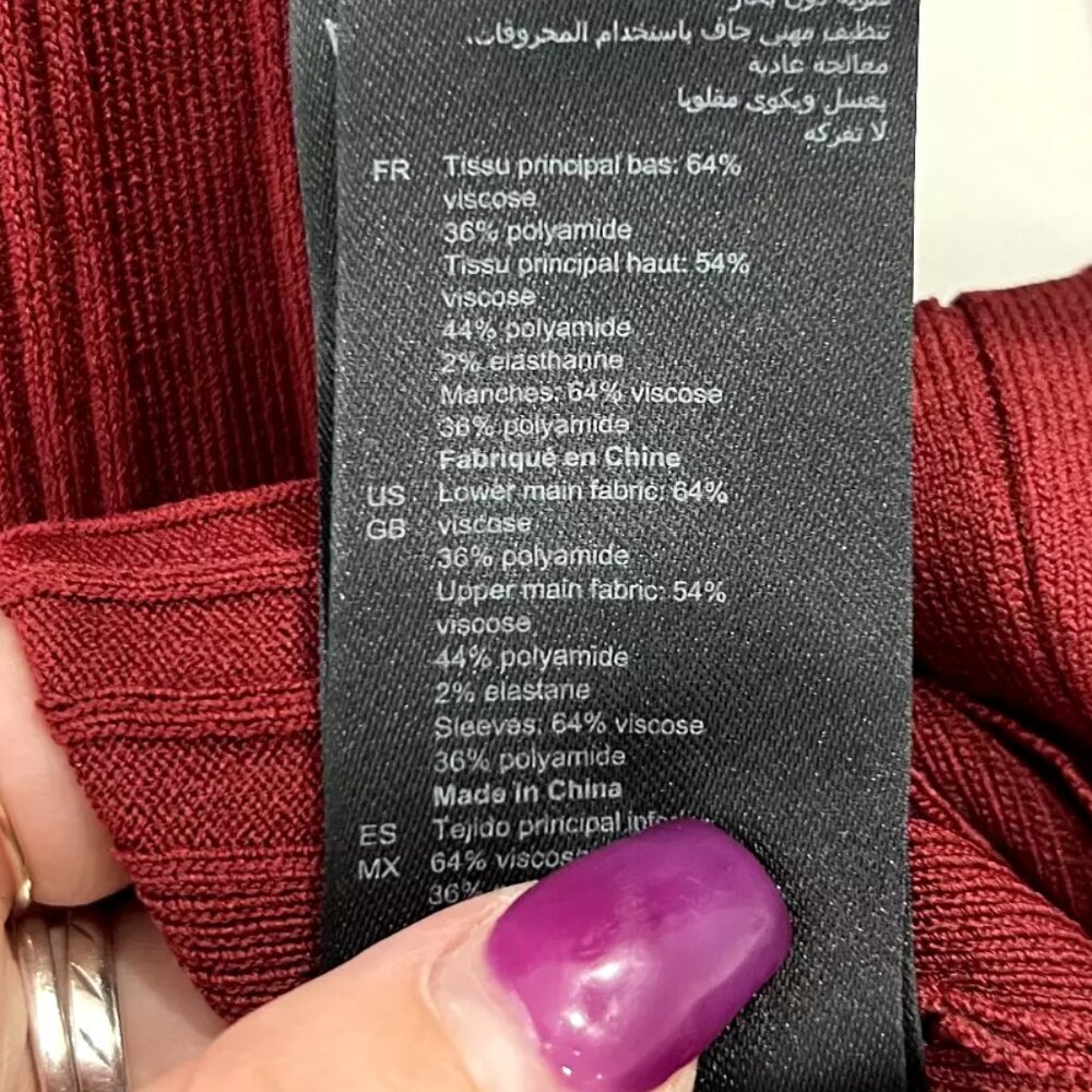 Sandro Burgundy Mini Dress - Picture 16 of 16